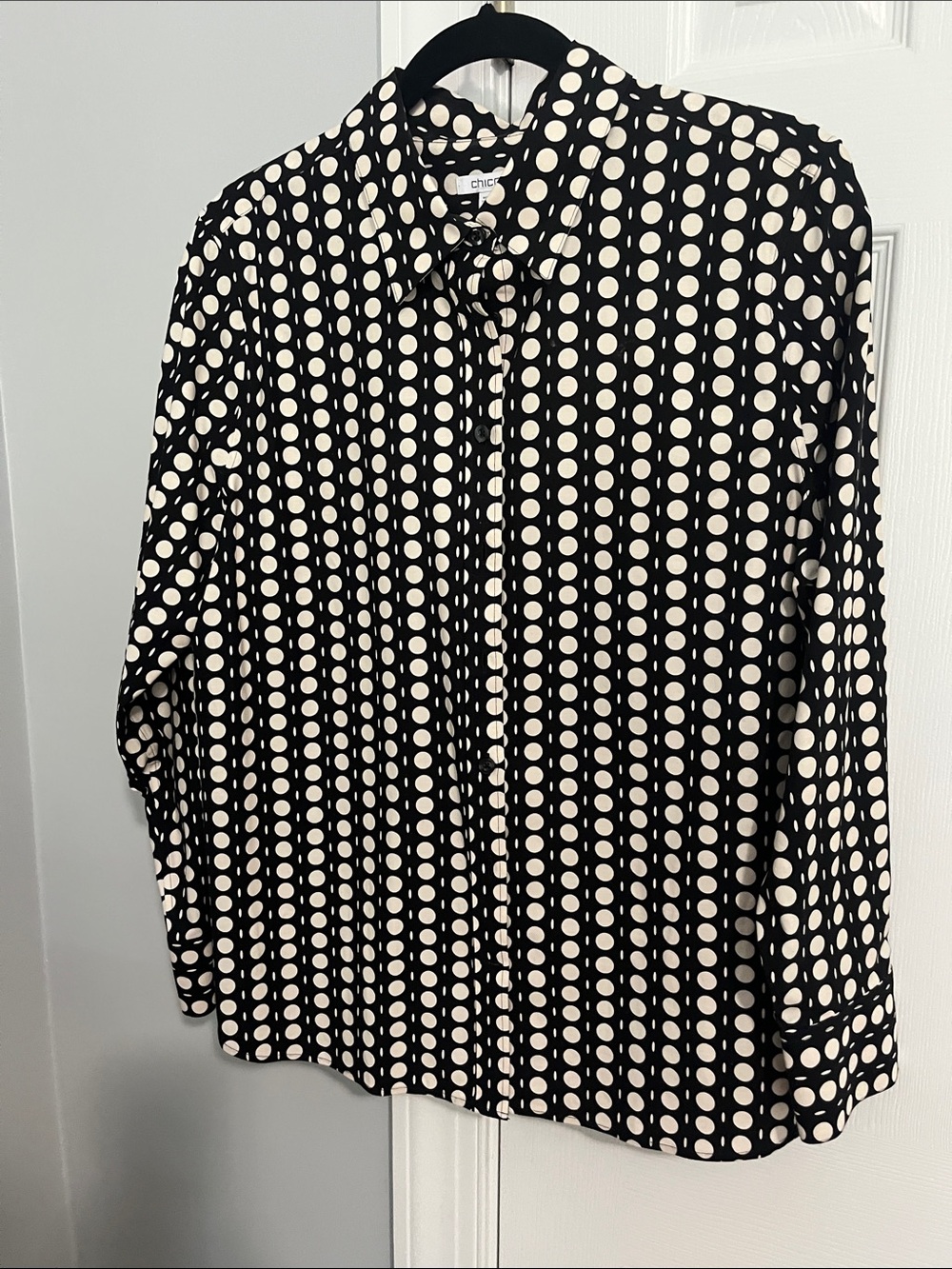 Chico’s long sleeved dot blouse